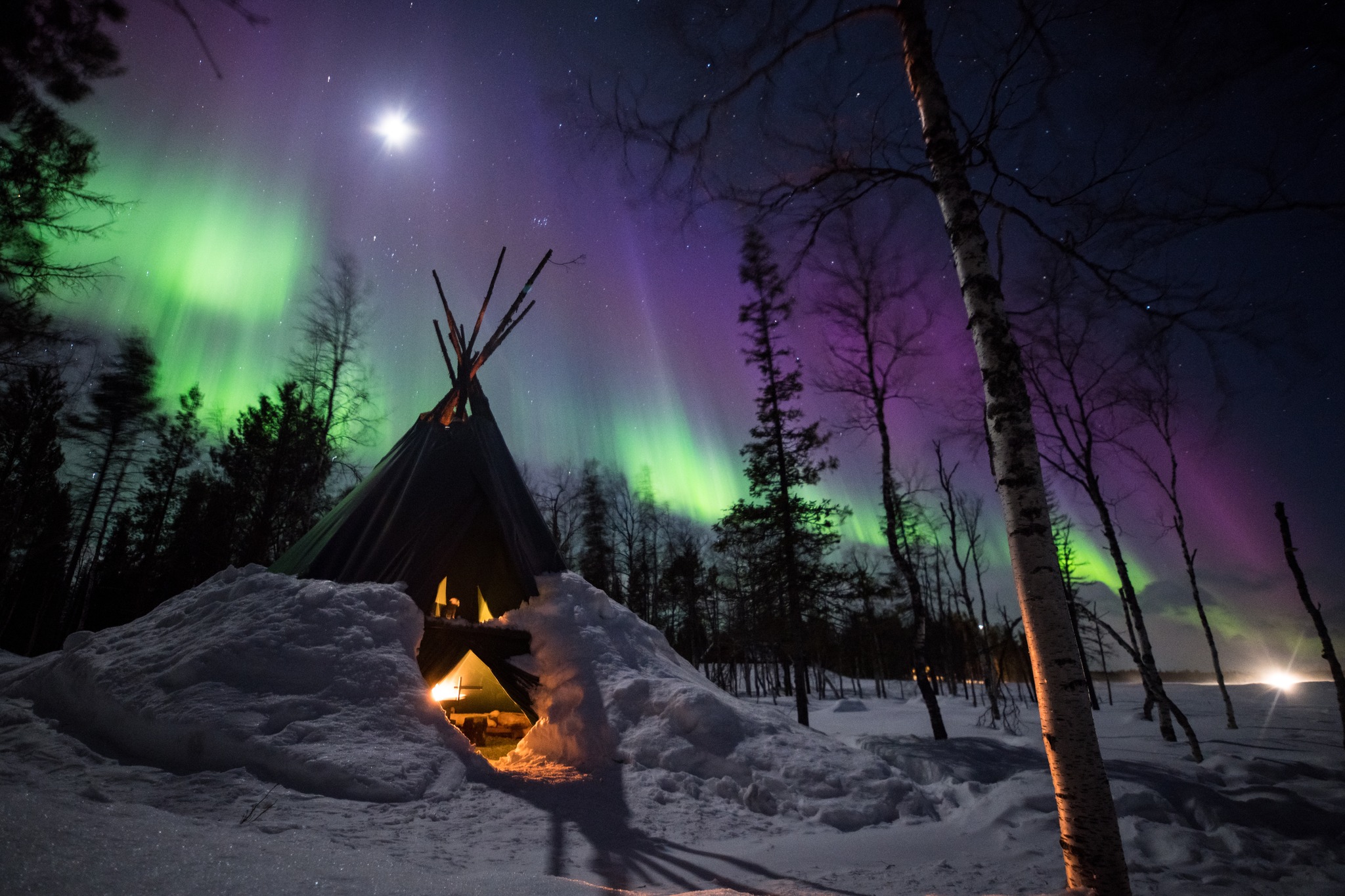arctic evening picnic in Levi